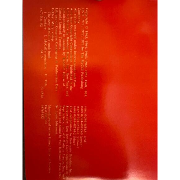 Vintage 1973 The New McCall's Cookbook Mary Eckley First Edition Hardcover - Picture 5 of 10